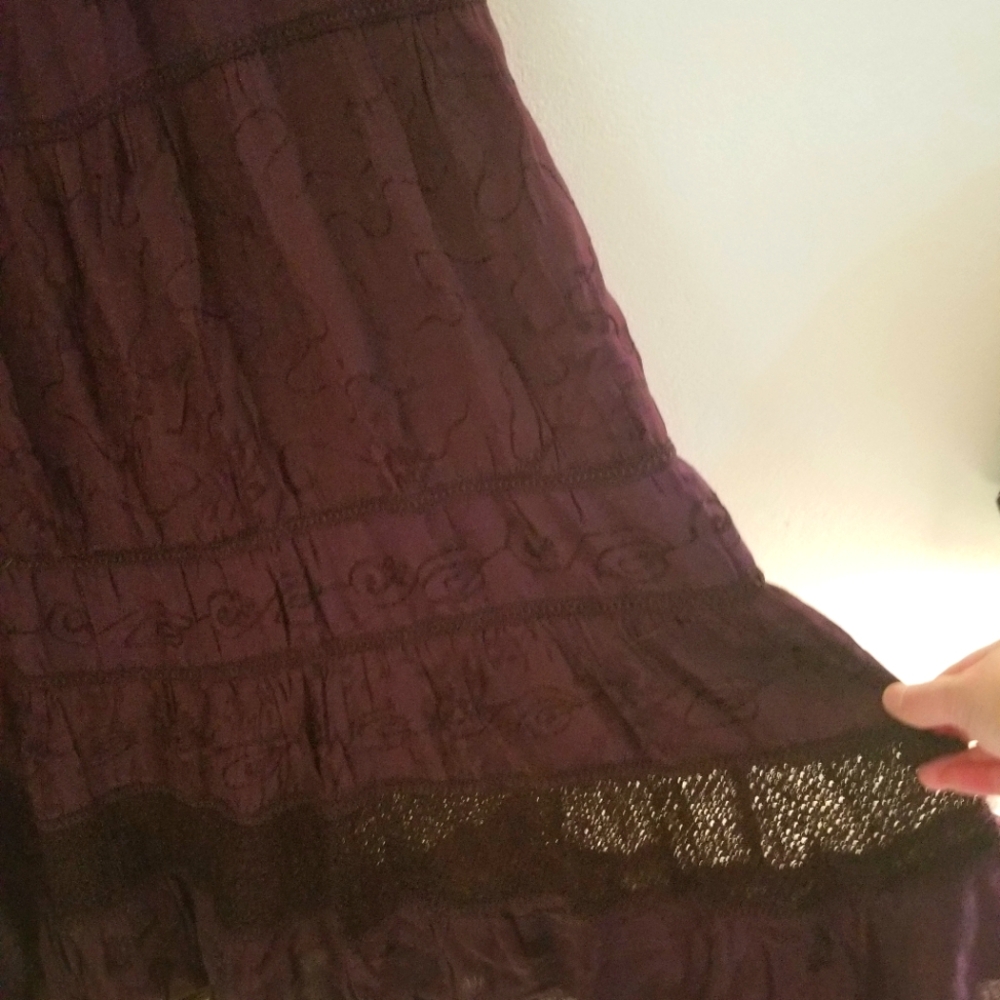 Elegant Purple Lace Flowy Skirt